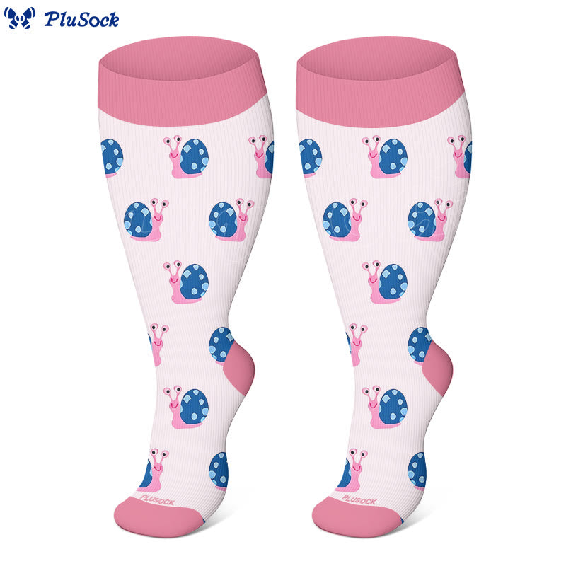 Plusock Plus Size Bee Snail Compression Socks(3 Pairs) - image 2