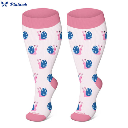 Plusock Plus Size Bee Snail Compression Socks(3 Pairs) - image 2