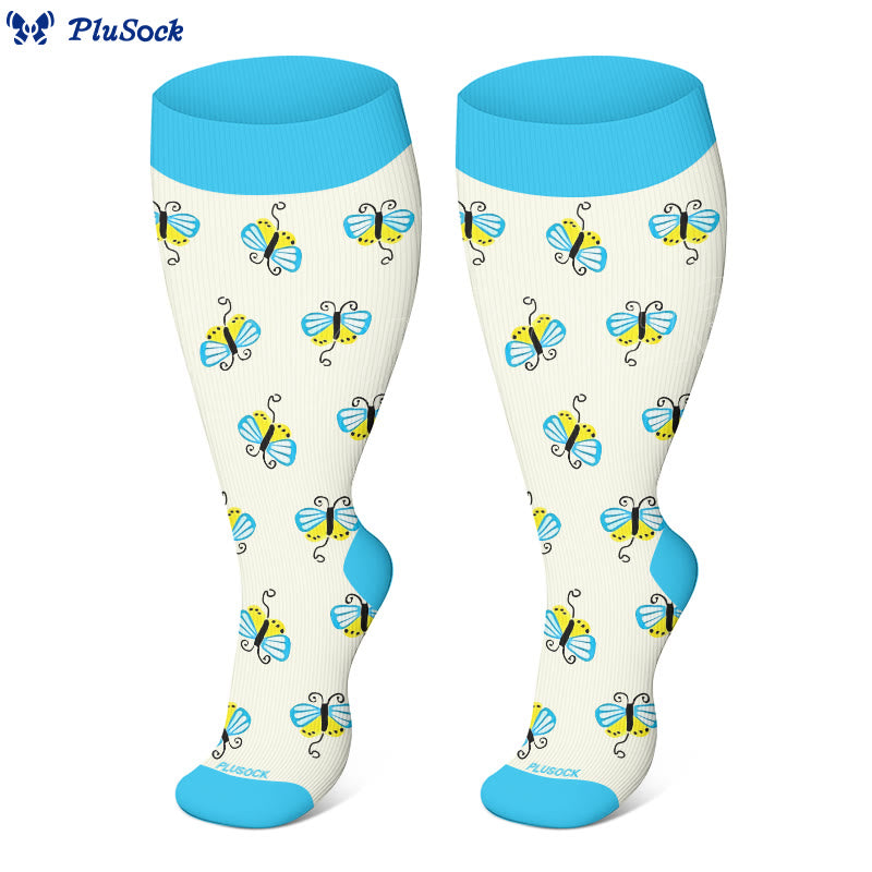 Plusock Plus Size Bee Snail Compression Socks(3 Pairs) - image 3
