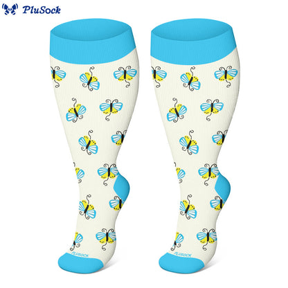 Plusock Plus Size Bee Snail Compression Socks(3 Pairs) - image 3