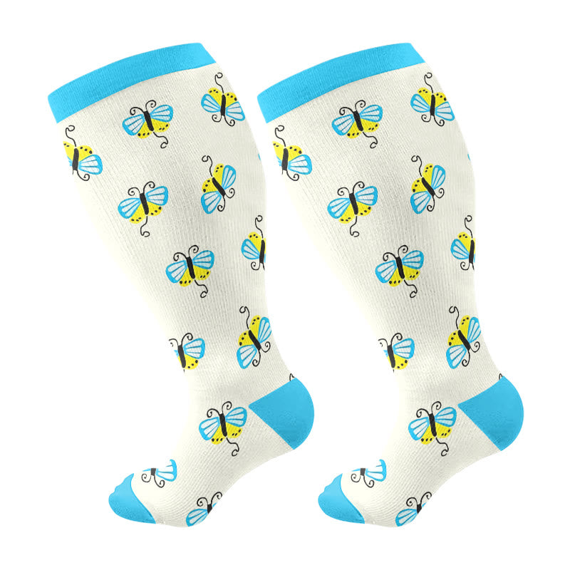 Plusock Plus Size Bee Snail Compression Socks(3 Pairs) - Beige(1 Pair) - 4XL - image 6