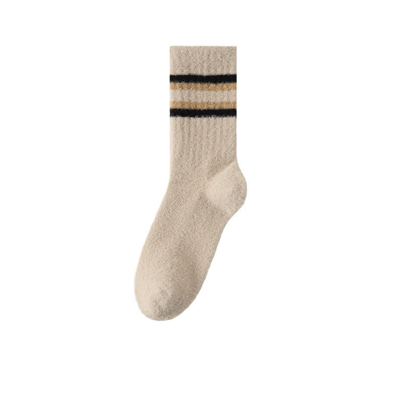 Plusock Two Tone Parallel Bars Quarter Socks(3 Pairs) - Khaki - EU39-44(US6-10) - image 13
