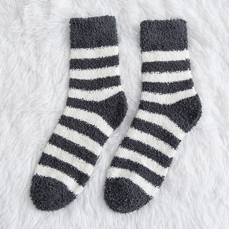 Plusock Soft Wide Stripes Quarter Socks(5 Pairs) - Grey - EU39-44(US6-10) - image 11