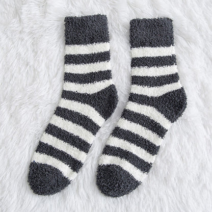 Plusock Soft Wide Stripes Quarter Socks(5 Pairs) - Grey - EU39-44(US6-10) - image 11