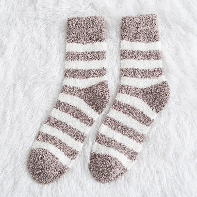 Plusock Soft Wide Stripes Quarter Socks(5 Pairs) - Khaki - EU39-44(US6-10) - image 9