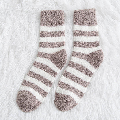 Plusock Soft Wide Stripes Quarter Socks(5 Pairs) - Khaki - EU39-44(US6-10) - image 9