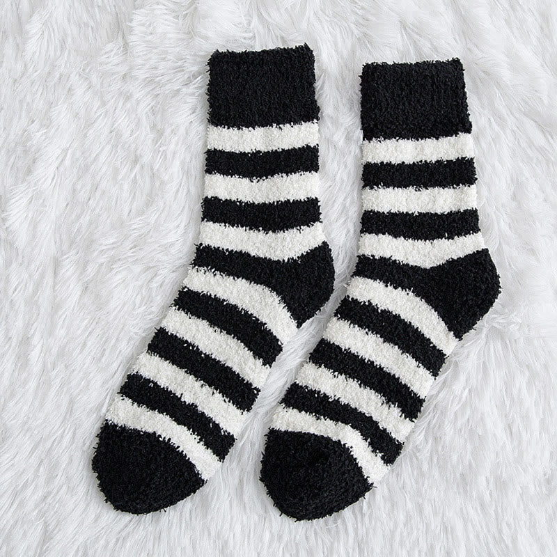 Plusock Soft Wide Stripes Quarter Socks(5 Pairs) - Black - EU39-44(US6-10) - image 7
