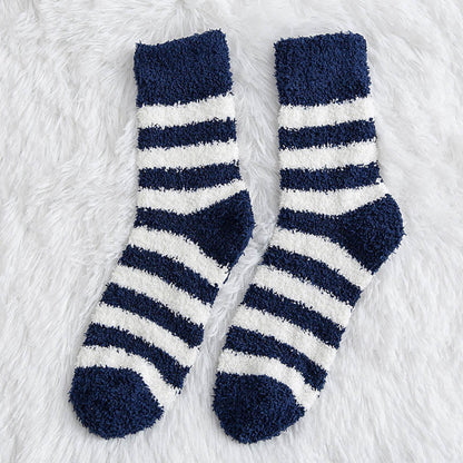 Plusock Soft Wide Stripes Quarter Socks(5 Pairs) - Blue - EU39-44(US6-10) - image 8