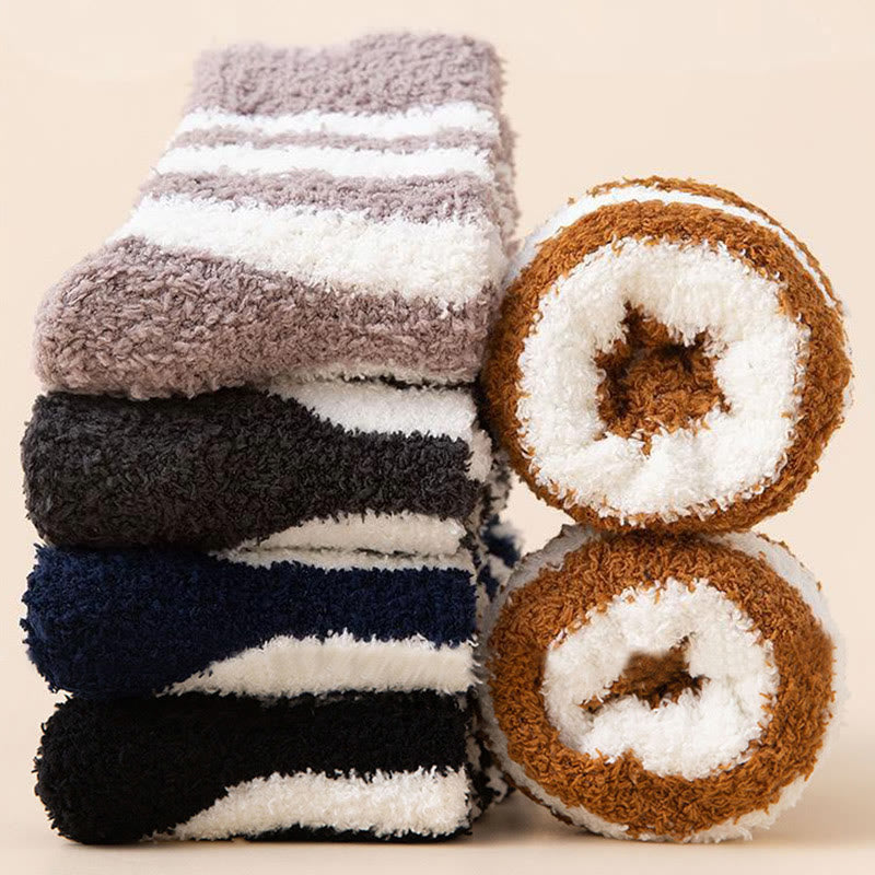 Plusock Soft Wide Stripes Quarter Socks(5 Pairs) - Multicolor - EU39-44(US6-10) - image 14