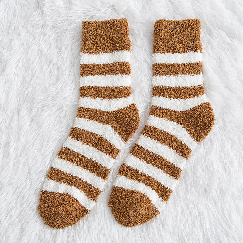 Plusock Soft Wide Stripes Quarter Socks(5 Pairs) - Orange - EU39-44(US6-10) - image 10