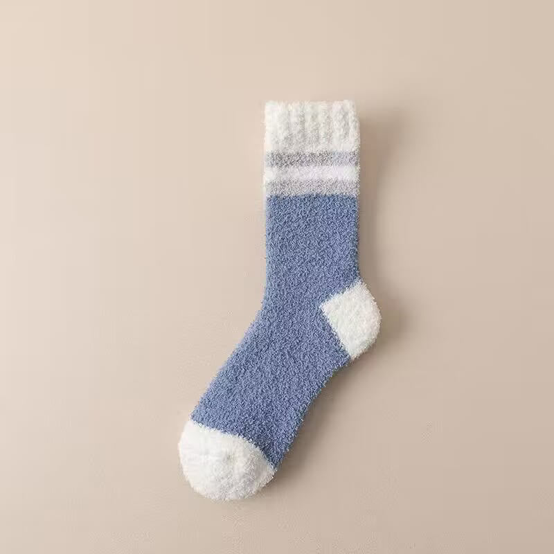 Plusock Fleece Winter Quarter Socks(7 Pairs) - Blue - EU39-44(US6-10) - image 12