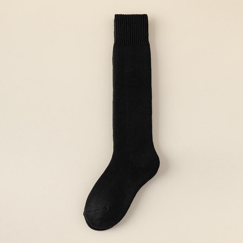 Plusock Cashmere Warm Knee High Socks - Black - EU39-44(US6-10) - image 14