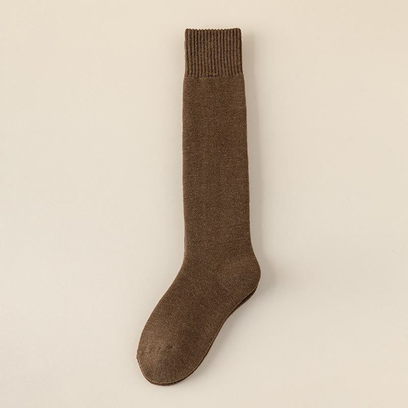 Plusock Cashmere Warm Knee High Socks - Coffee - EU39-44(US6-10) - image 20