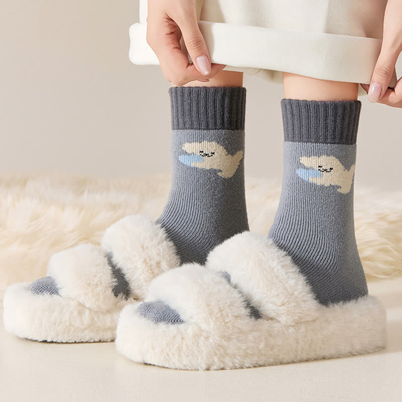 Plusock Extra Thick Cashmere Quarter Socks(4 Pairs) - image 6