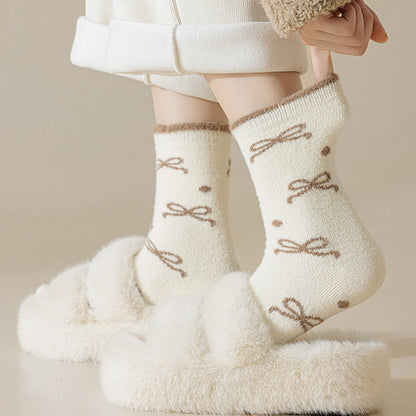 Plusock Warm Bow Tie Quarter Socks(5 Pairs) - image 7