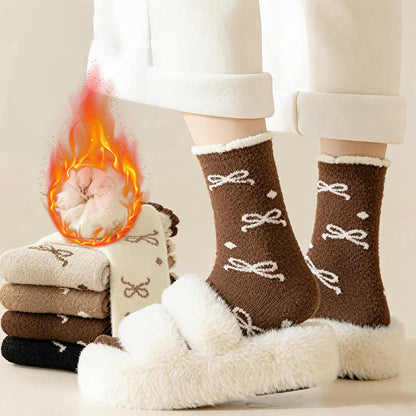 Plusock Warm Bow Tie Quarter Socks(5 Pairs) - image 9