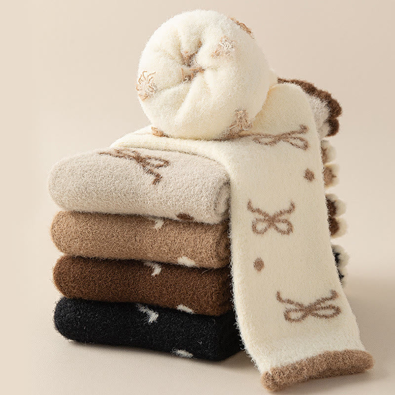 Plusock Warm Bow Tie Quarter Socks(5 Pairs) - Multicolor - EU36-40(US3-7) - image 10