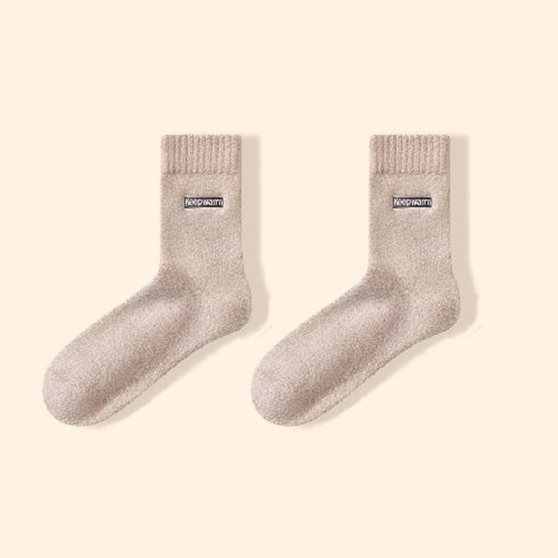 Plusock Keep Warm Quarter Socks(4 Pairs) - Khaki - EU39-44(US6-10) - image 13