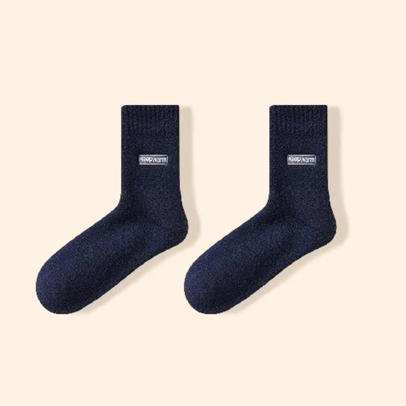 Plusock Keep Warm Quarter Socks(4 Pairs) - Navy Blue - EU39-44(US6-10) - image 16