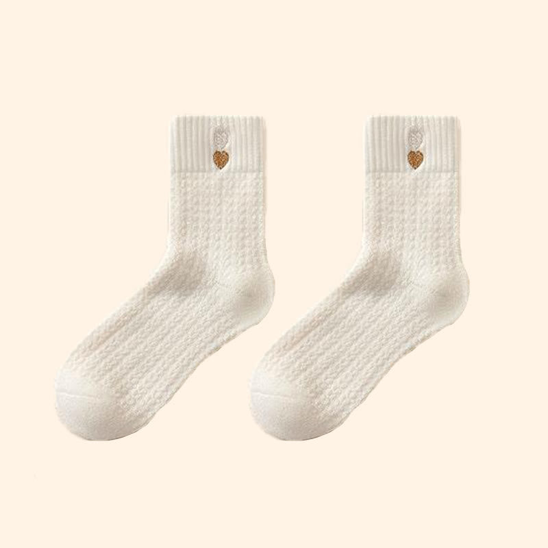 Plusock Heart Pattern Quarter Socks(3 Pairs) - White - EU36-40(US3-7) - image 13