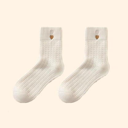 Plusock Heart Pattern Quarter Socks(3 Pairs) - White - EU36-40(US3-7) - image 13
