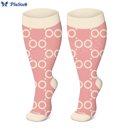 Plusock Plus Size Abstract Colorblock Compression Socks(3 Pairs) - image 2