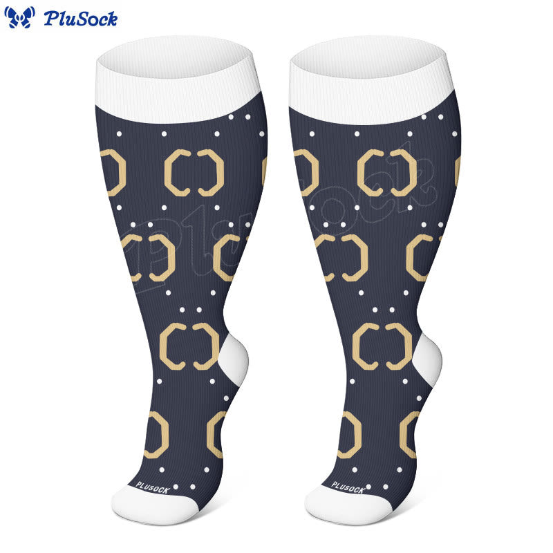 Plusock Plus Size Abstract Colorblock Compression Socks(3 Pairs) - image 4