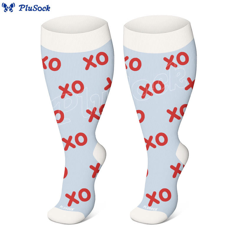 Plusock Plus Size Abstract Colorblock Compression Socks(3 Pairs) - image 3