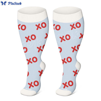 Plusock Plus Size Abstract Colorblock Compression Socks(3 Pairs) - image 3