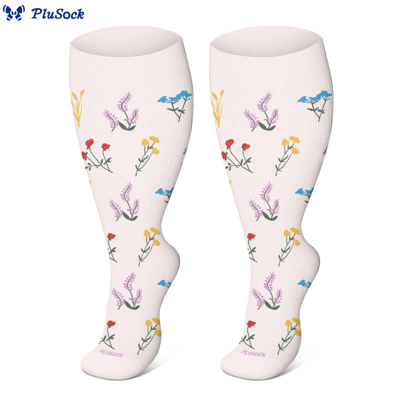 Plusock Plus Size Pastel Garden Compression Socks(3 Pairs) - image 4