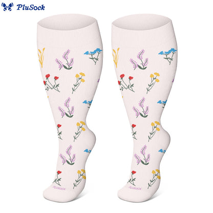 Plusock Plus Size Pastel Garden Compression Socks(3 Pairs) - image 4