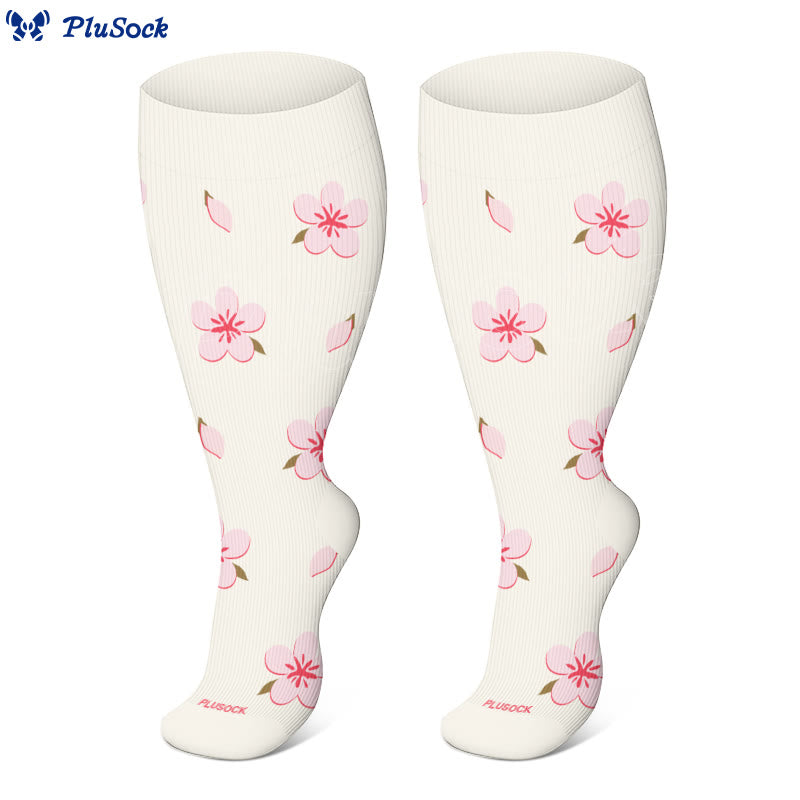 Plusock Plus Size Pastel Garden Compression Socks(3 Pairs) - image 2