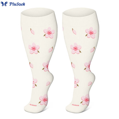 Plusock Plus Size Pastel Garden Compression Socks(3 Pairs) - image 2