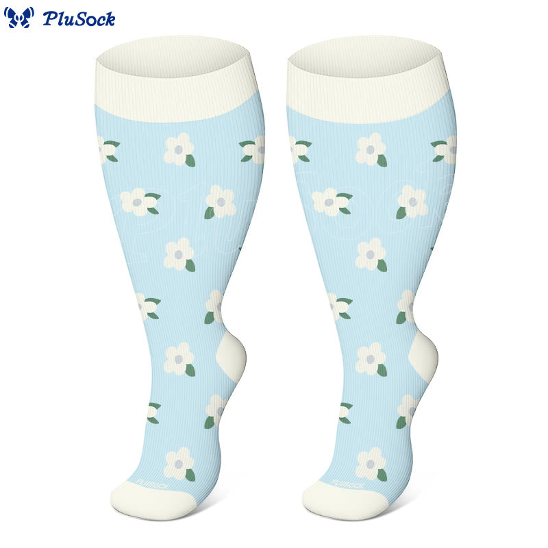 Plusock Plus Size Pastel Garden Compression Socks(3 Pairs) - image 3