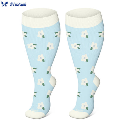 Plusock Plus Size Pastel Garden Compression Socks(3 Pairs) - image 3