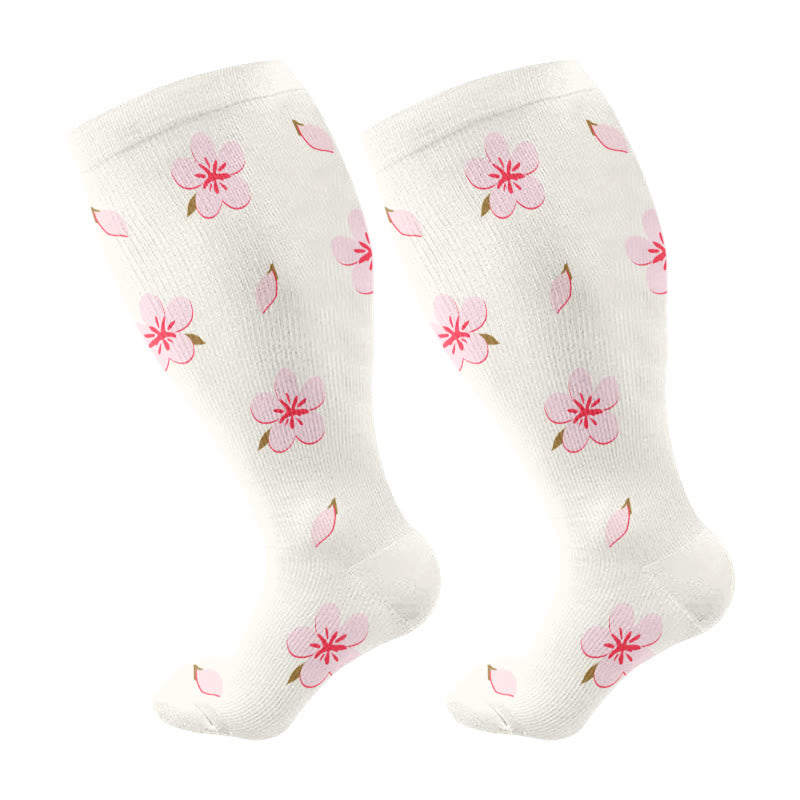 Plusock Plus Size Pastel Garden Compression Socks(3 Pairs) - Beige(1 Pair) - 4XL - image 5