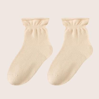 Plusock Double Sided Fleece Sleep Socks(3 Pairs) - Beige - EU36-40(US3-7) - image 13