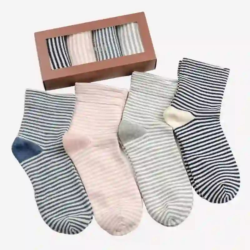 Plusock Wide Stripe Sleep Socks(4 Pairs) - Multicolor - EU36-40(US3-7) - image 8