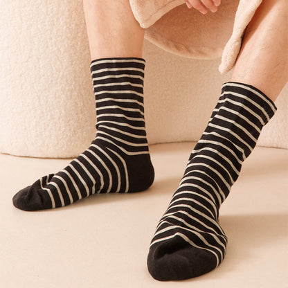 Plusock Stripe Pure Cotton Sleep Socks(3 Pairs) - image 3