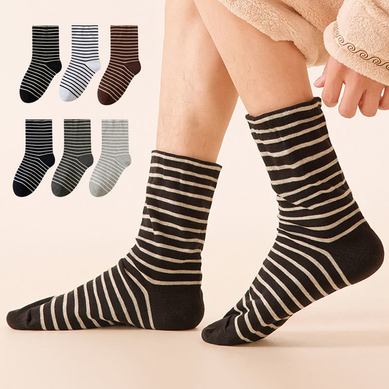 Plusock Stripe Pure Cotton Sleep Socks(3 Pairs) - image 0