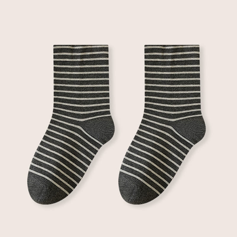 Plusock Stripe Pure Cotton Sleep Socks(3 Pairs) - Dark Grey - EU39-46(US6-12) - image 18