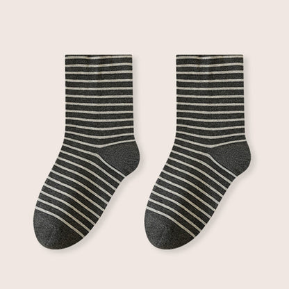 Plusock Stripe Pure Cotton Sleep Socks(3 Pairs) - Dark Grey - EU39-46(US6-12) - image 18