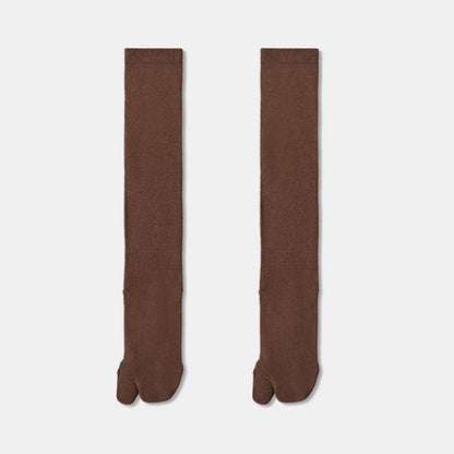 Plusock Two Toe Split Knee High Sleep Socks(3 Pairs) - Coffee - EU36-40(US3-7) - image 13