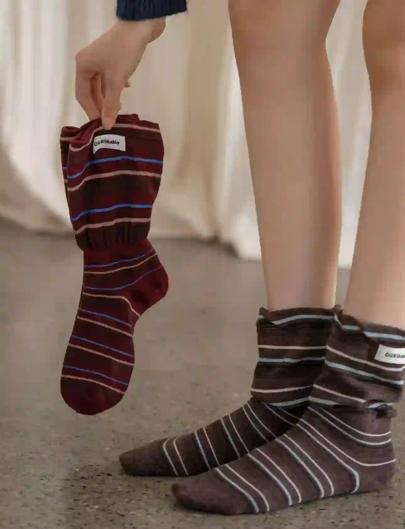 Plusock Stylish Contrast Sleep Socks(5 Pairs) - image 4