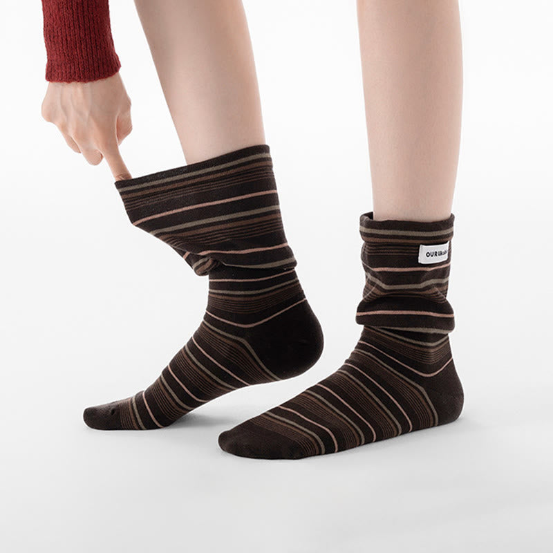 Plusock Stylish Contrast Sleep Socks(5 Pairs) - image 1