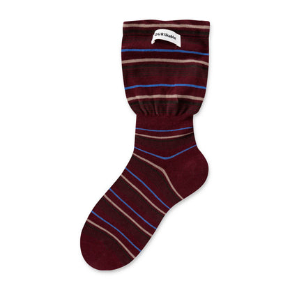 Plusock Stylish Contrast Sleep Socks(5 Pairs) - Wine - EU36-40(US3-7) - image 15
