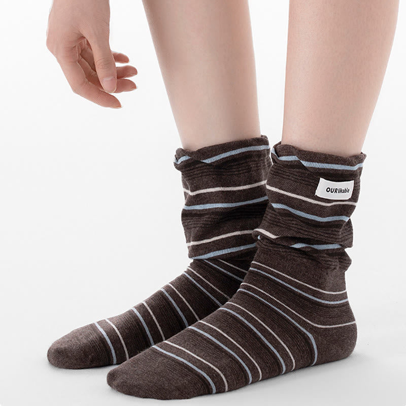Plusock Stylish Contrast Sleep Socks(5 Pairs) - image 8
