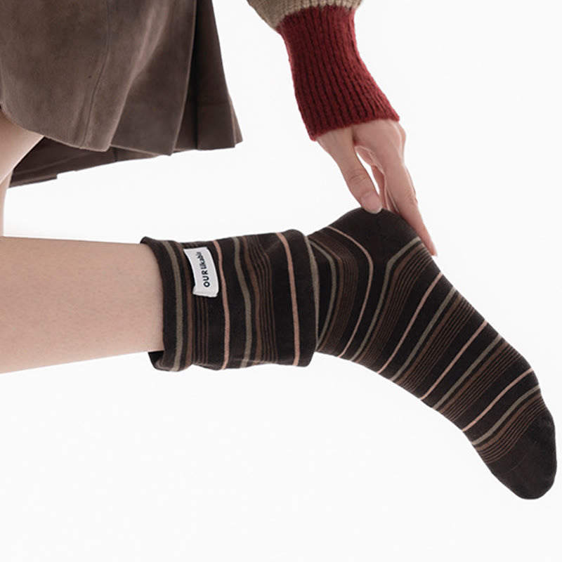 Plusock Stylish Contrast Sleep Socks(5 Pairs) - image 7