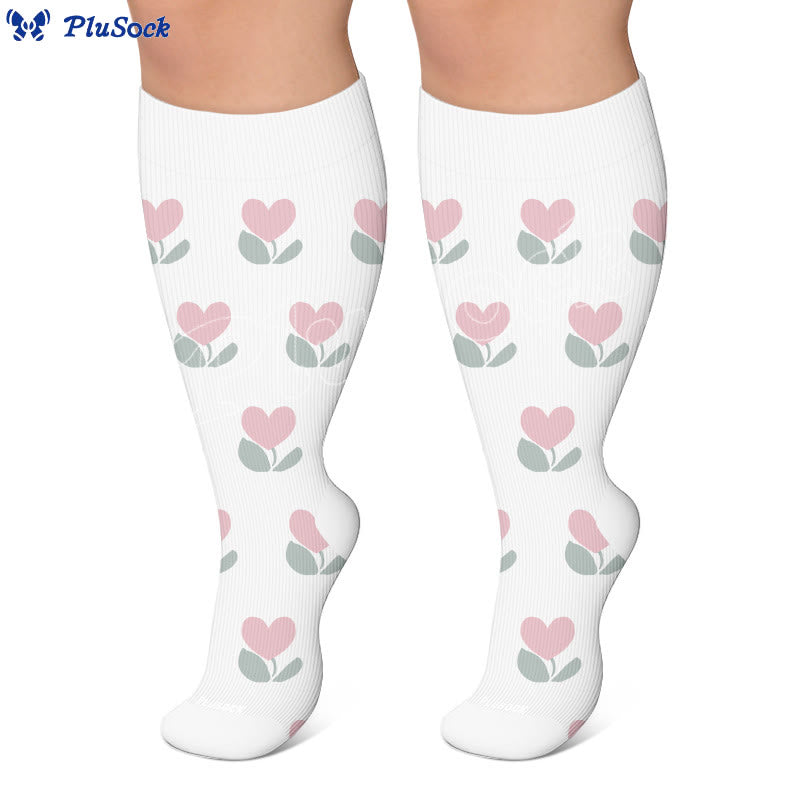 Plusock Plus Size Sweet Garden Compression Socks(3 Pairs) - image 3