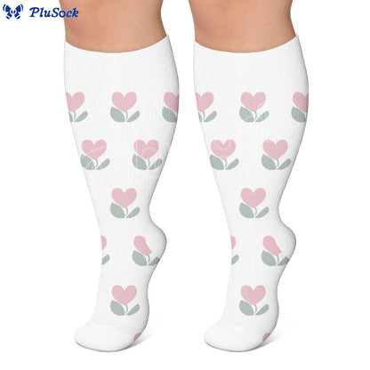 Plusock Plus Size Sweet Garden Compression Socks(3 Pairs) - image 3